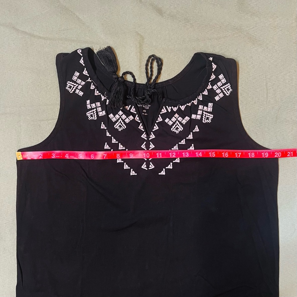 Embroidered Dress Blk Sleeveless Cotton Boho EUC SzMP $5 ADD ON with $15+ Bundle - Picture 6 of 8